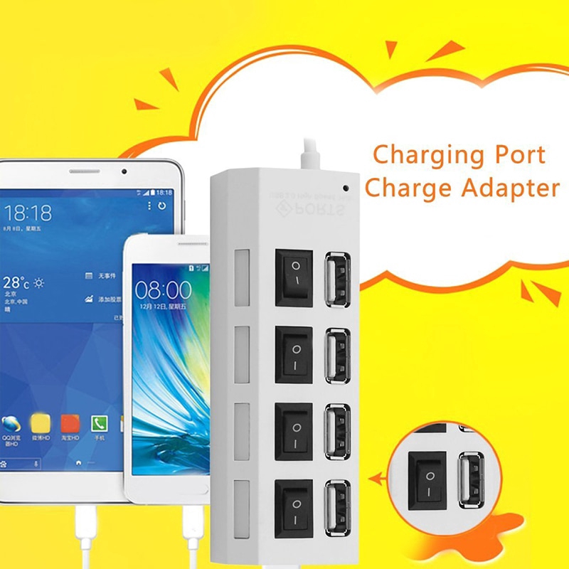 HUB chia 4 cổng Micro USB 2.0 tốc độ cao với công tắc