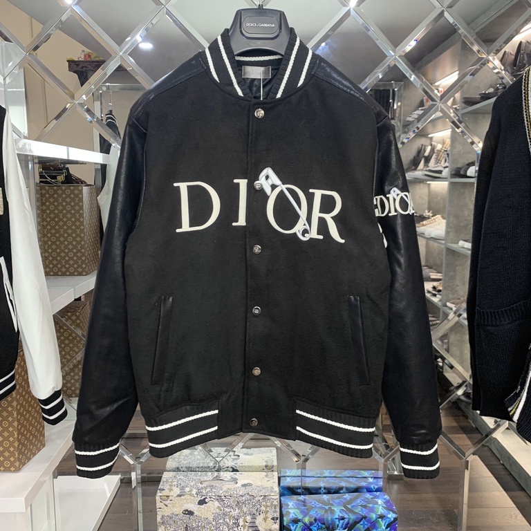 Áo khoác Nam Nữ ☀ ĐỦ SIZE 45-85 KG ☀ Áo khoác bomber dạ Dior phối tay da [ Dota ]