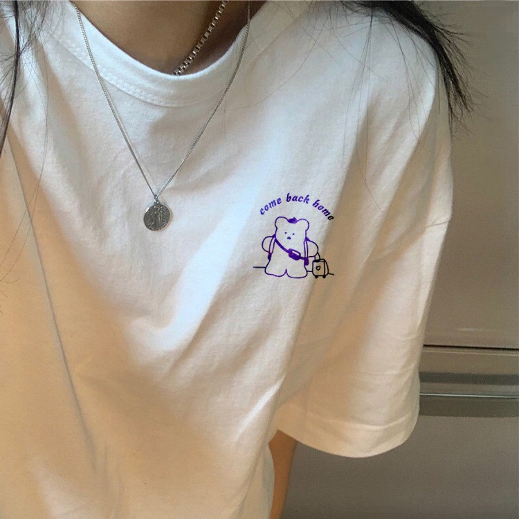 Áo thun trắng cotton nguyên chất thấm hút mồ hôi tốt thích hợp cho mùa hè