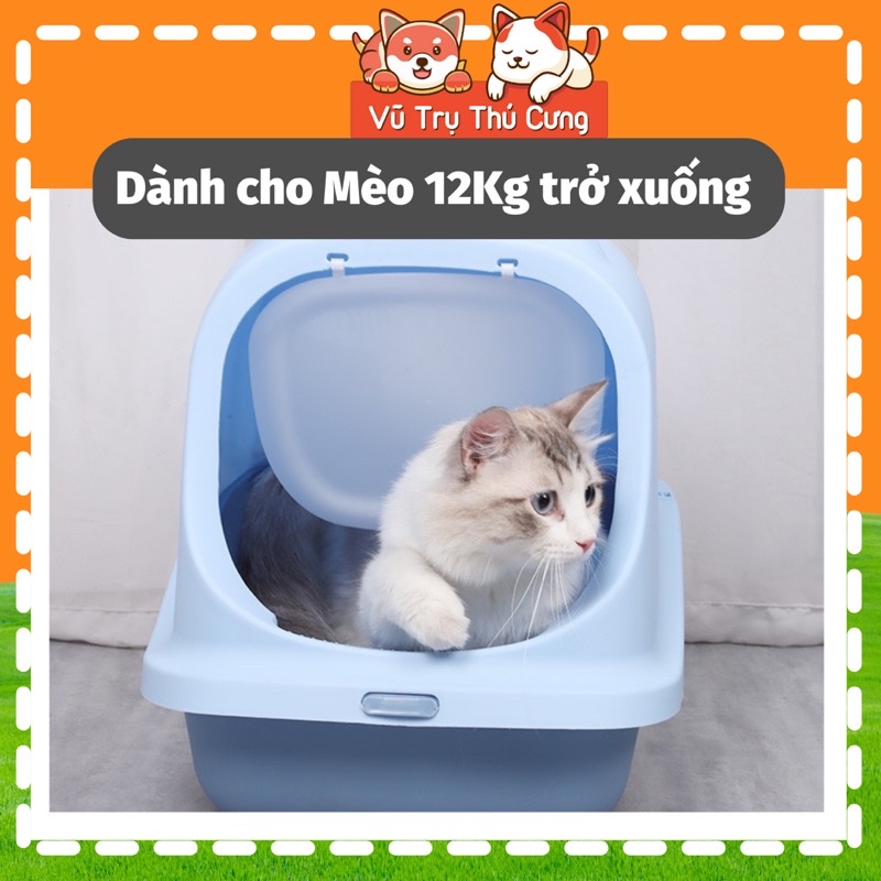 Nhà vệ sinh cho Mèo size siêu Lớn, Thau đựng cát cho Mèo có quai cầm tiện lợi, khừ mùi tốt