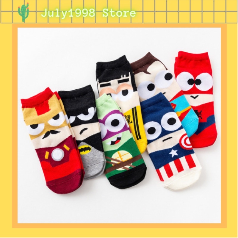 Tất vớ siêu anh hùng/Vớ cổ thấp hoạt hình Unisex