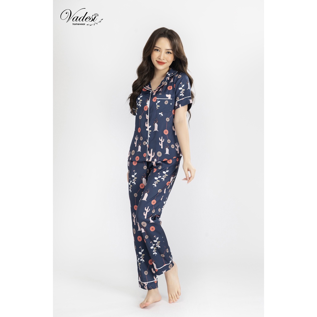 Đồ Bộ Pijama Quần Dài Áo Cọc Lụa Latin Cao Cấp Thoáng Nhẹ Mát Mềm