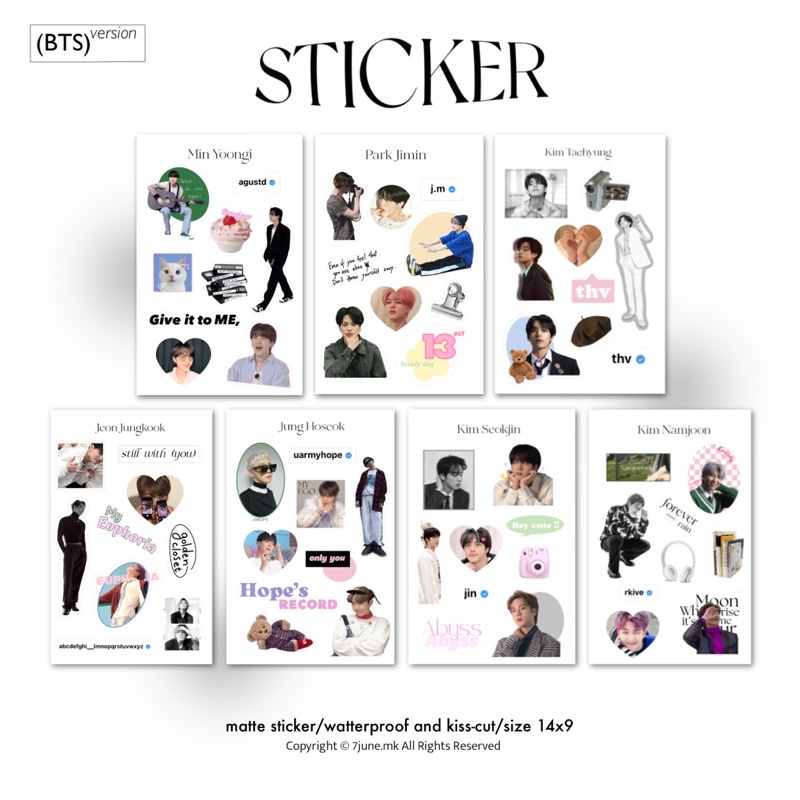 Sticker hình dán trang trí BTS
