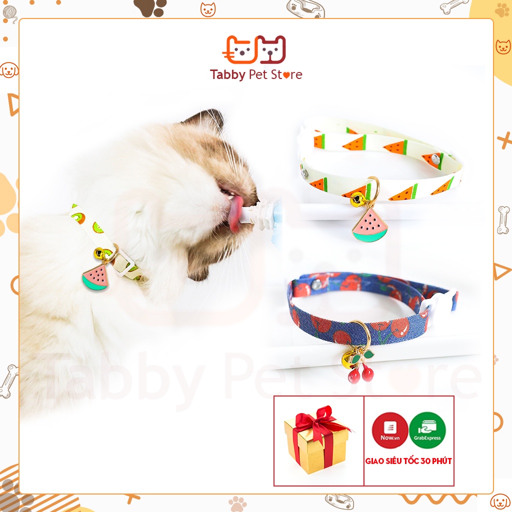 Vòng cổ cho thú cưng có hình hoa quả cute cao cấp phụ kiện chó mèo - Tabby Pet Store