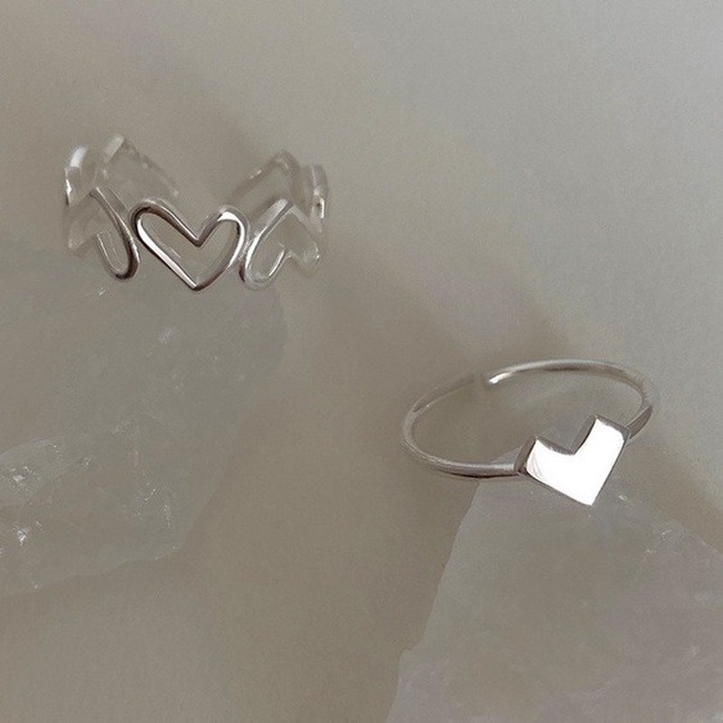 Nhẫn thiết kế kiểu hở hình trái tim thời trang sang trọng 211016