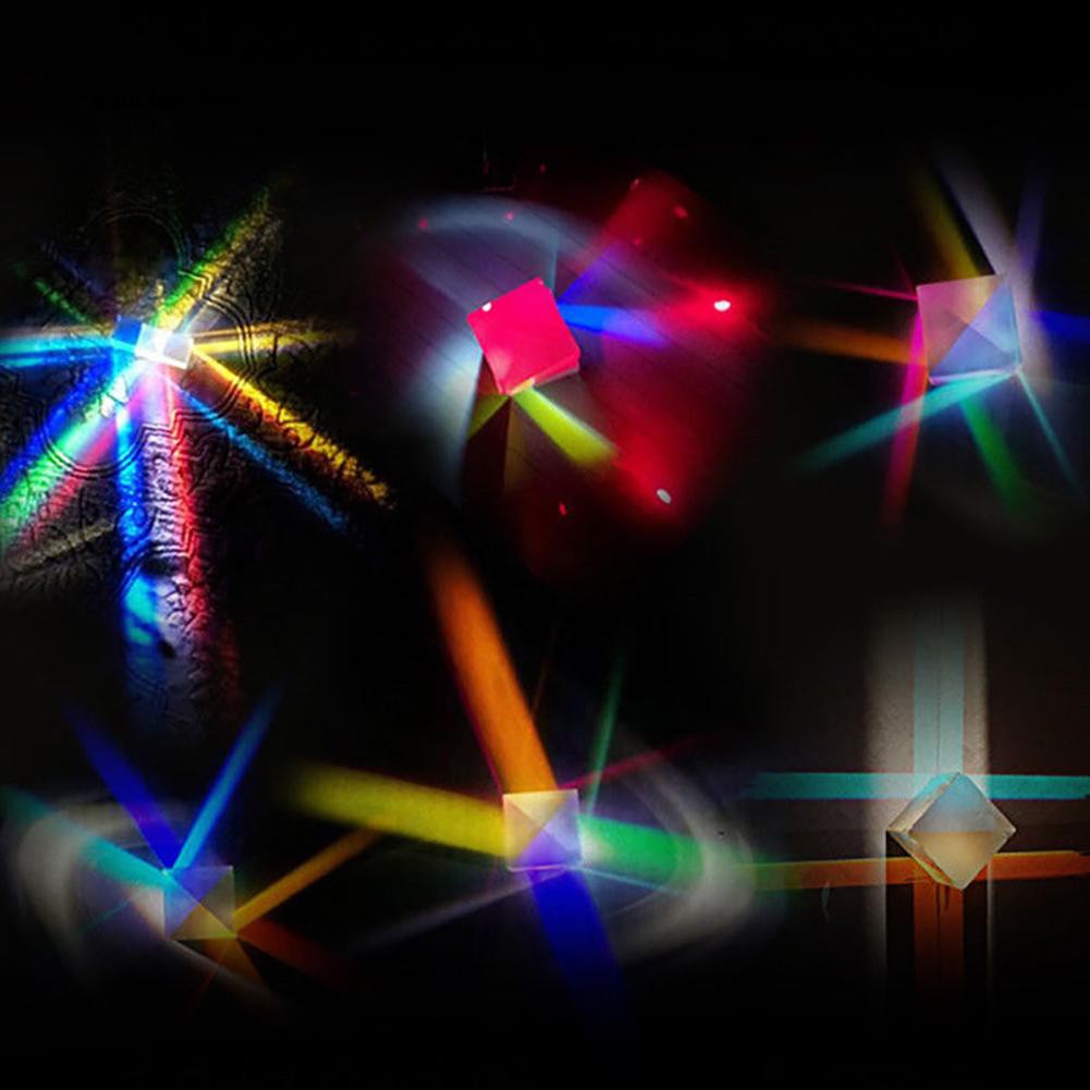Large♥Optical Glass X-cube Dichroic Cube Prism RGB Combiner Splitter Educational Gift
