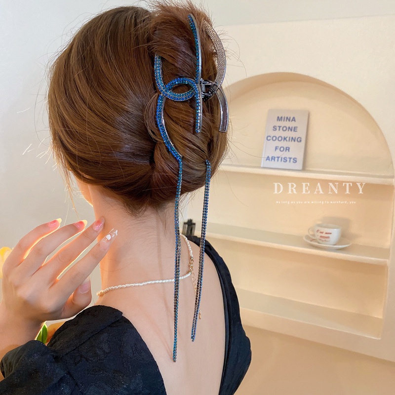 Kẹp Tóc Cá Mập Đính Kim Cương Giả Phong Cách Hàn Quốc Thời Trang Mới