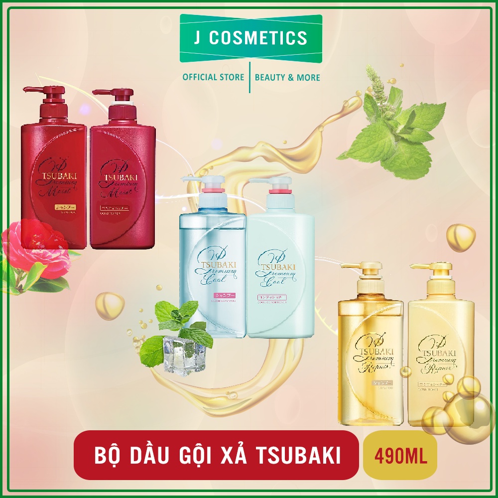 Dầu Gội Xả Tsubaki Premium 490ml - Chính Hãng