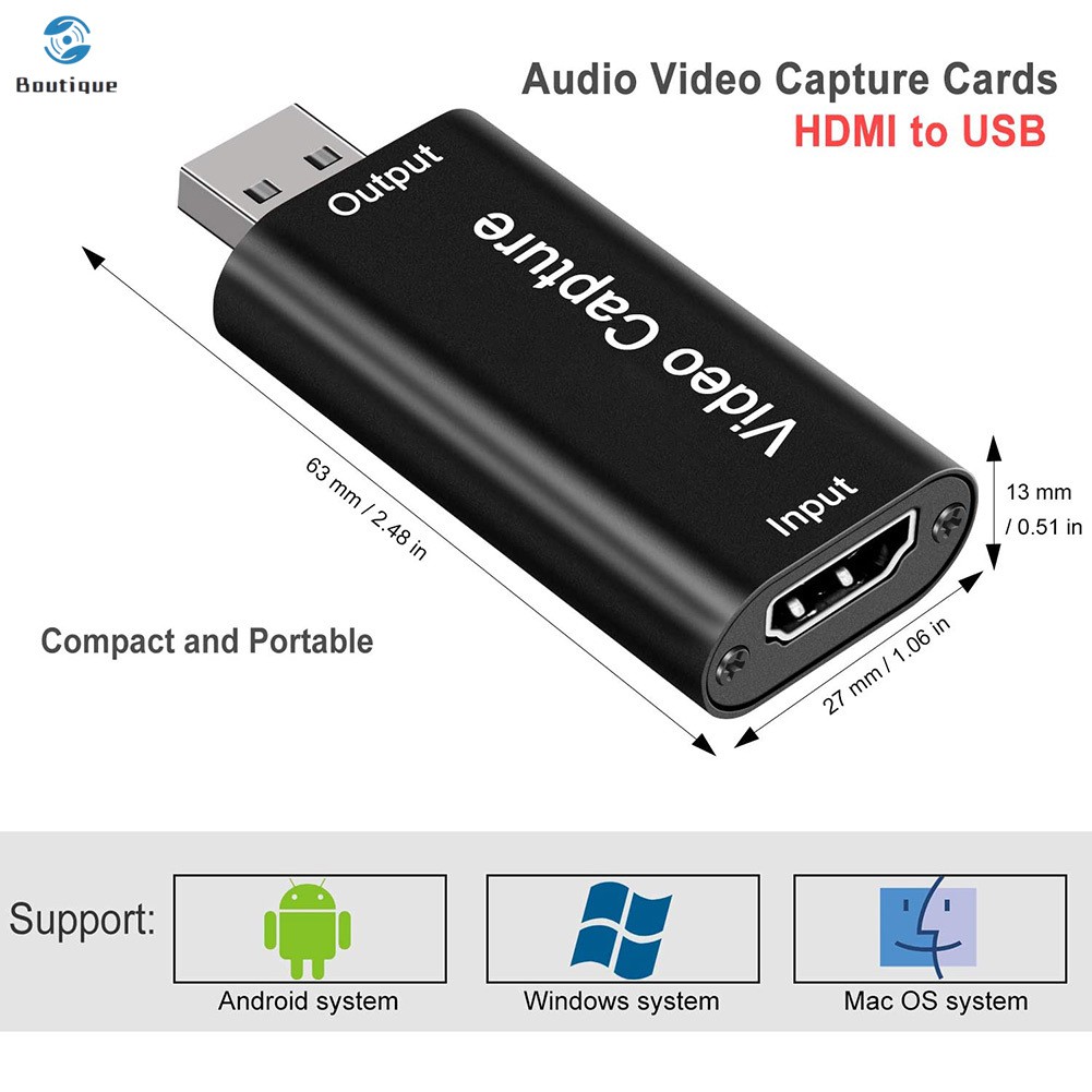 Bộ Chuyển Đổi Hdmi Sang Usb Full Hd 1080p Usb 2.0 Kèm Dây Cáp