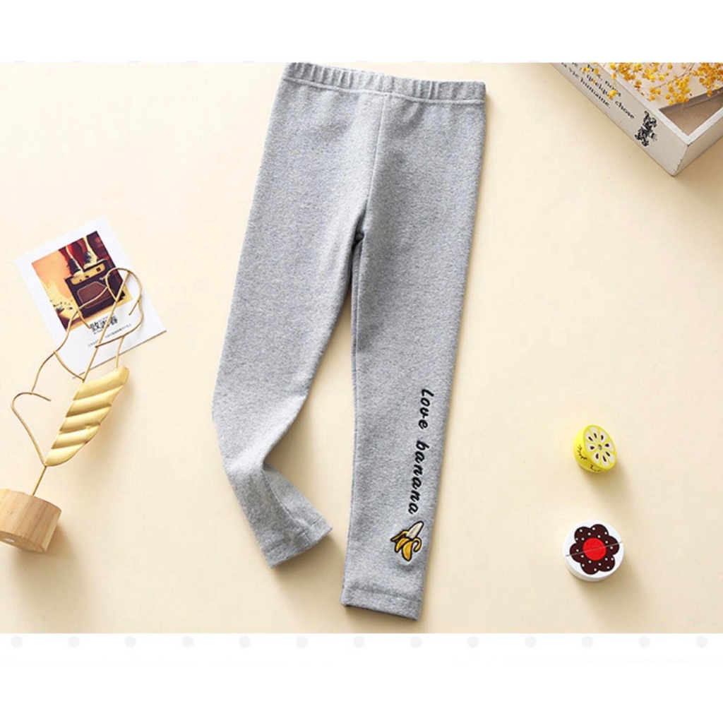 Quần legging bé gái dáng ôm gọn , quần dài cho bé chất cotton 10 - 50kg - Quần legging hoa quả
