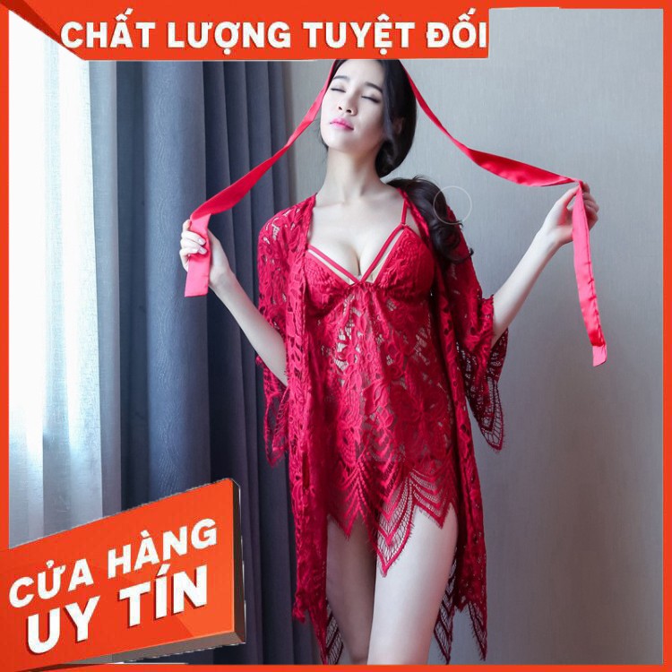 Váy ngủ ren sần cao cấp kèm quần lót sexy quyến rũ - Hàng nhập khẩu