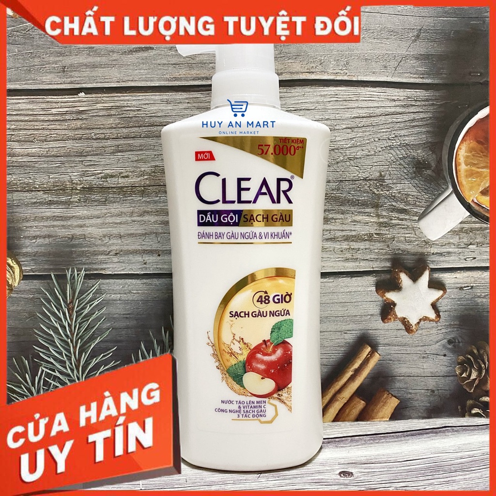 Dầu gội Clear sạch gàu thảo dược hương Táo lên men 630g