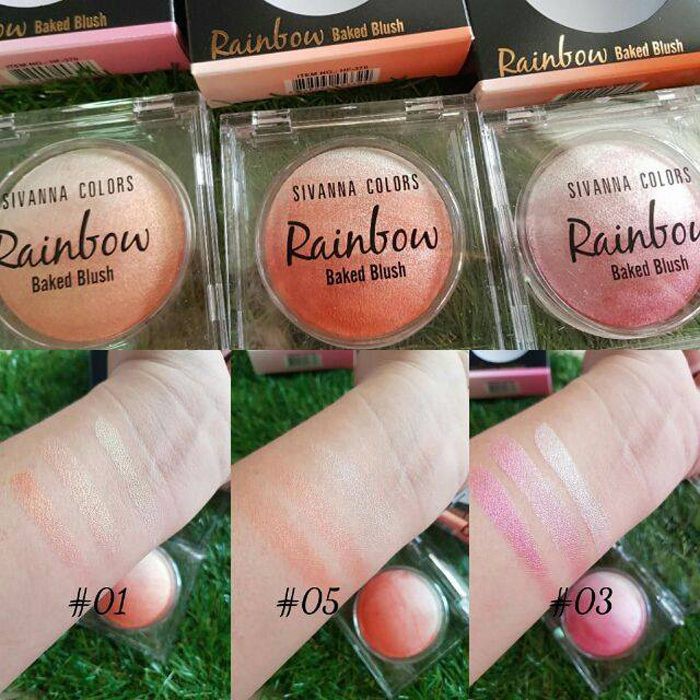 Phấn má hồng Sivanna Colors Rainbow Baked Blush HF370