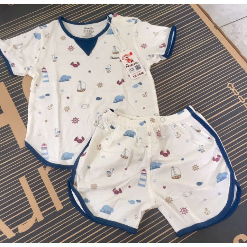 Bộ cộc tay AVALER chính hãng cho bé chất vải bamboo siêu đẹp