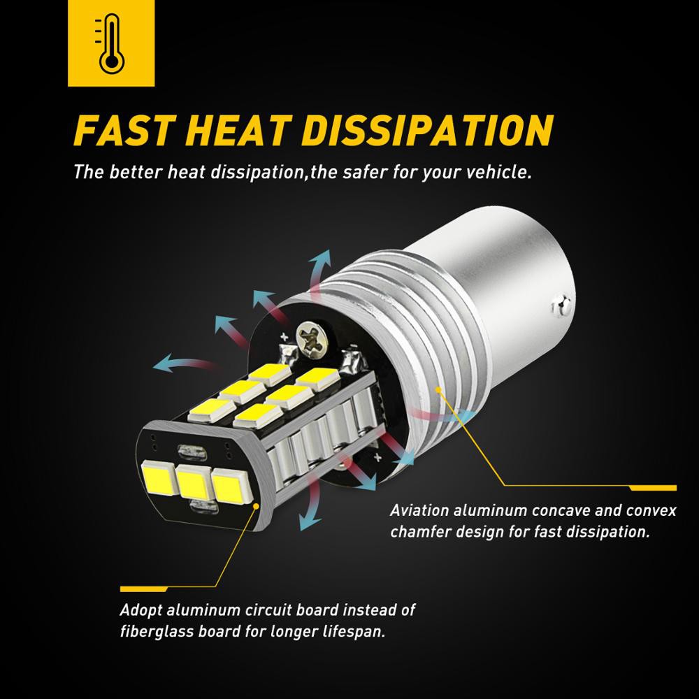 Led 1157 Chip 2835 Có 15smd Đèn Xi Nhan, Đèn demi, Đèn lùi ô tô xe máy, xe đạp điện 12V-24V