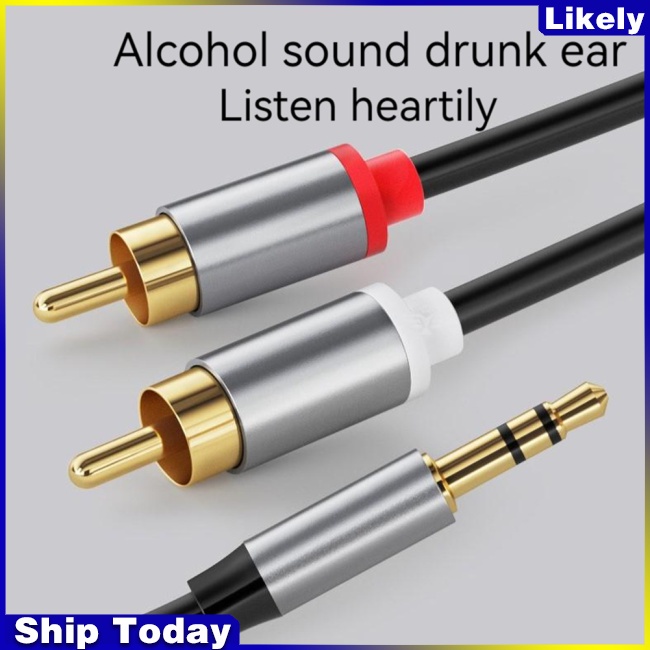 Cáp Chuyển Đổi Rca 3.5mm Sang 1 Đầu 2 Chuyên Dụng Cho Loa Máy Tính / Điện Thoại Di Động