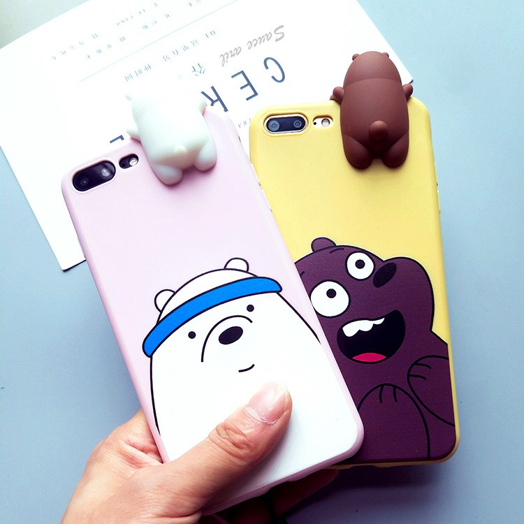 Ốp thú leo Silicon hình gấu ngộ nghĩnh cho iPhone 6 / 6s / 6Plus / 6sPlus / 7 / 7Plus / 8 / 8Plus / X / XS - b14