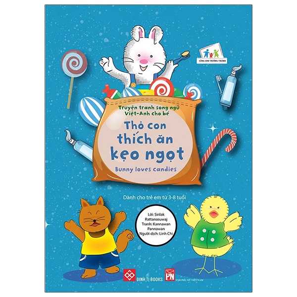 Sách Truyện Tranh Song Ngữ Việt - Anh Cho Bé - Bunny Loves Candies - Thỏ Con Thích Ăn Kẹo Ngọt