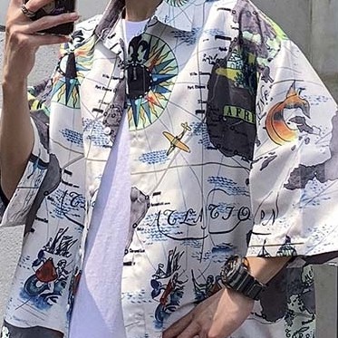 Áo Sơ Mi Tay Ngắn Chống Nắng Hoạ Tiết Phong Cách Nhật Bản Cho Nam | BigBuy360 - bigbuy360.vn