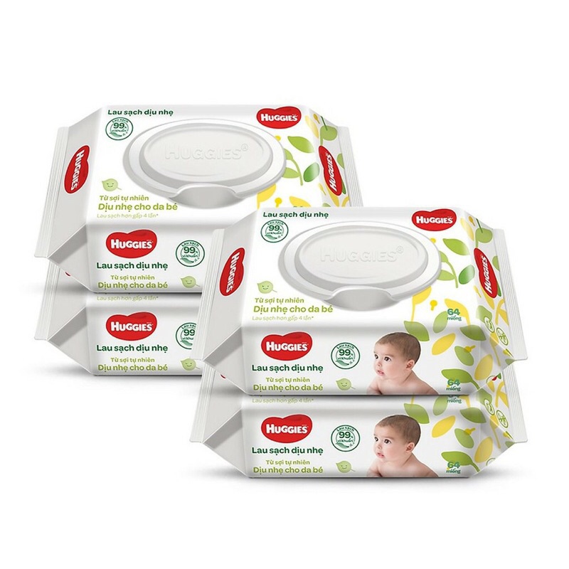 Khăn ướt Huggies không mùi bịch 64 tờ