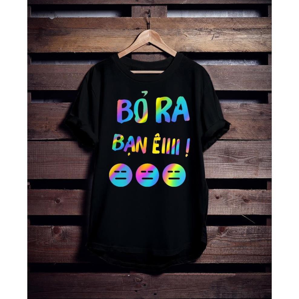 Áo thun phản quang màu đen in hình họa tiết, áo thun phản quang tay lỡ - PQ12