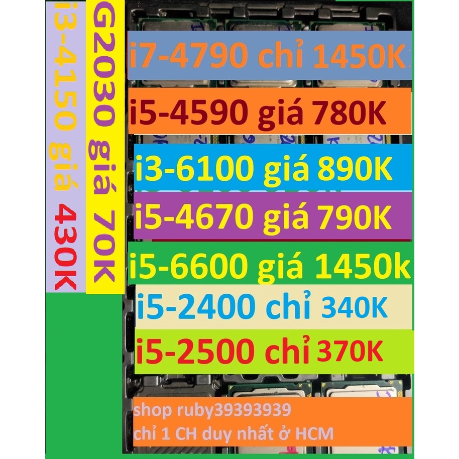 CPU PC i5-4570 , i5-2500 , i5-2400 chip i3-4160, i3-4360 socket 1150 i7-3770 , cpu i5-6500 , i3-6100 i7-4790 , i5-4590