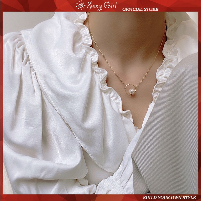 Vòng Cổ Choker Gắn Ngọc Trai Thời Trang Hàn Quốc Cho Nữ