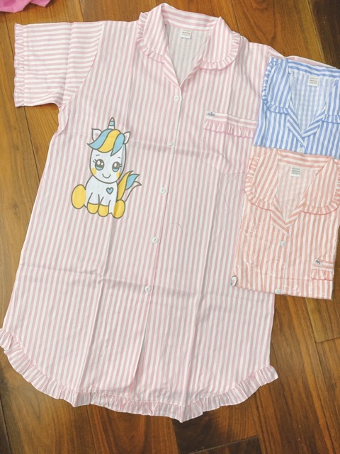 Đầm pijama mặc nhà mặc ngủ dễ thương chuẩn Thái Lan (hình thật)