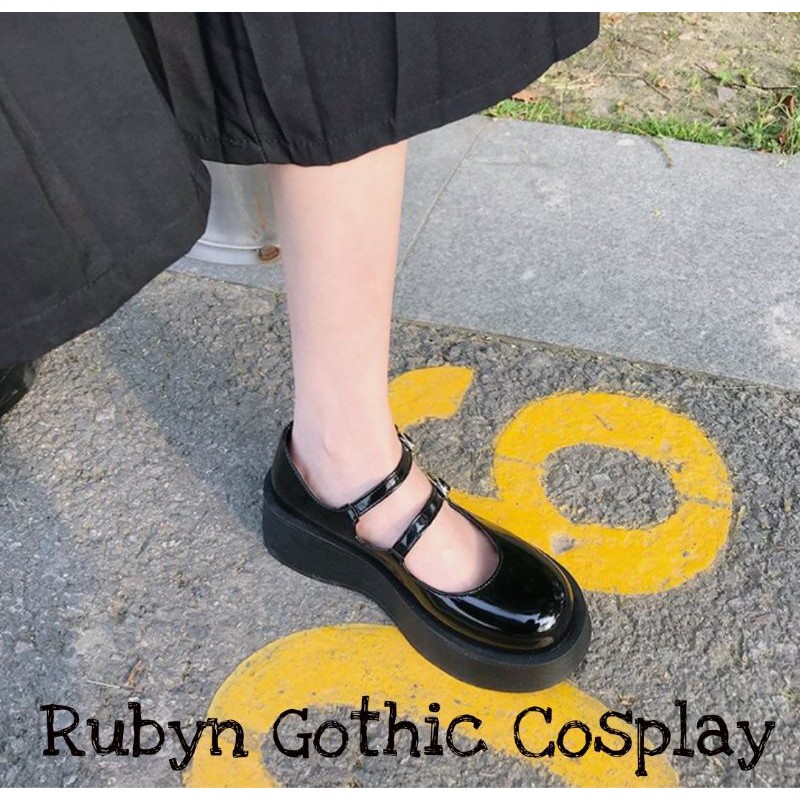 🔥 Giày Lolita Oxford 2 quai ngang cosplay nữ sinh Nhật Bản Vintage đế bánh mì ( BÓNG VÀ NHÁM ) | BigBuy360 - bigbuy360.vn