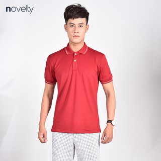 Áo thun polo nam novelty đỏ phối cổ bo natmmdnpsr181219n