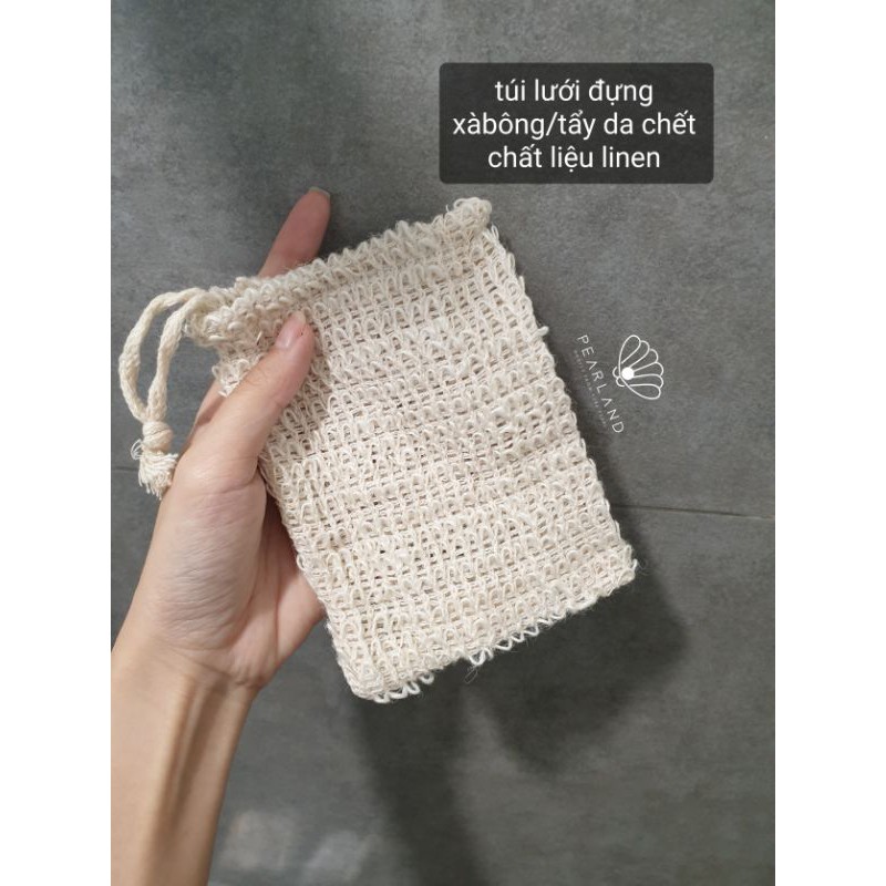 Túi Lưới Tạo Bọt Xà Bông / Xà Phòng, Sợi Linen Tự Nhiên Tẩy Da Chết