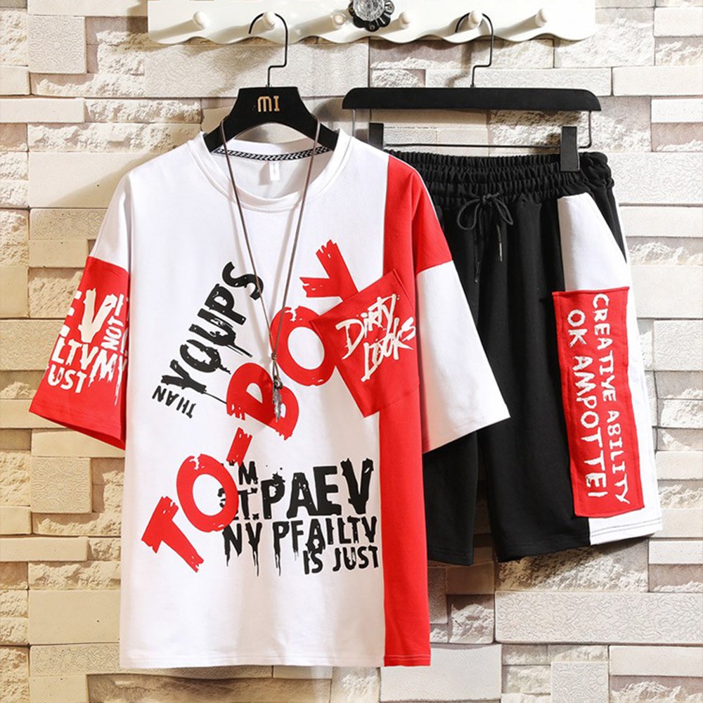 Bộ Quần Áo Thun Nam Thể Thao Mùa Hè TO – BOY Phối Hai Màu Cá Tính Thời Trang SEPTEMBERGIRL1989 SET NAM 9000033C