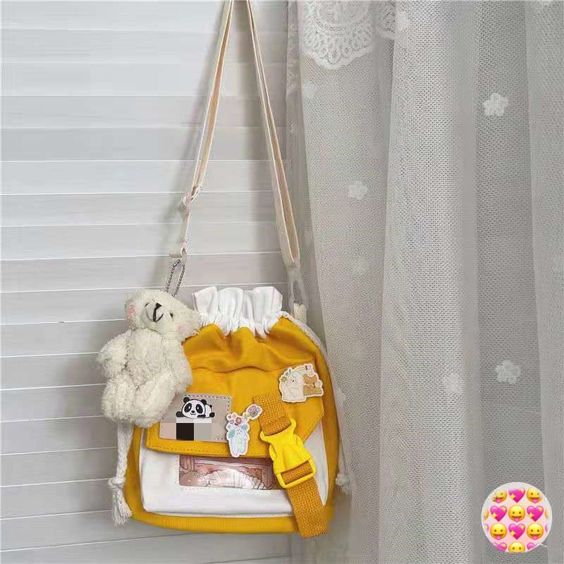 Túi Đeo Vai Nữ Vải Bố Hình Trái Tim Dễ Thương Mse1