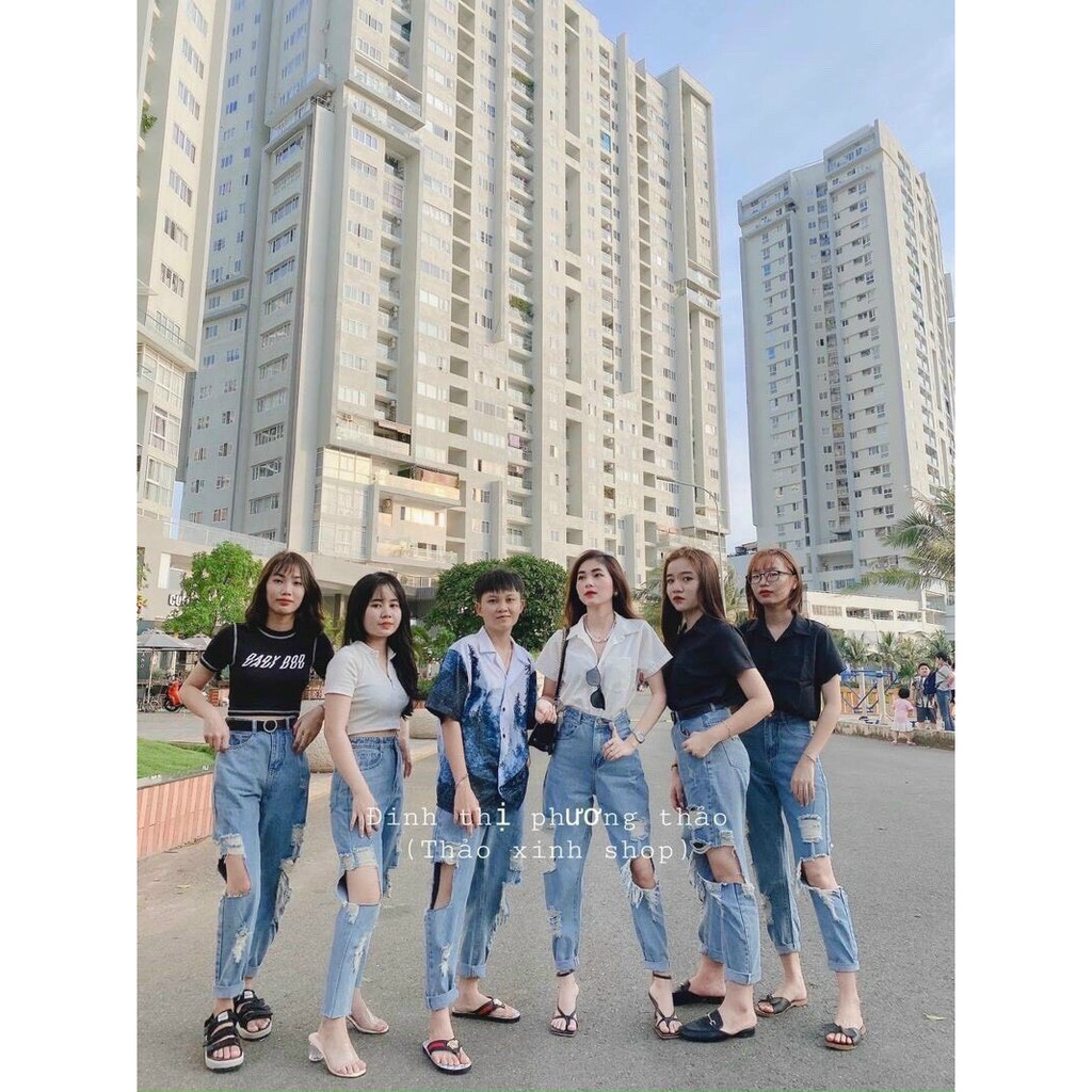 Quần baggy rách tả tơi siêu cool hot