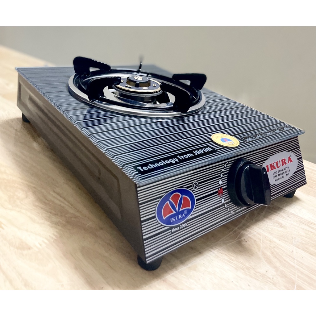 Bêp gas đơn IKURA - Chính hãng  - Đầu đốt hoa sen bằng đồng phi 78
