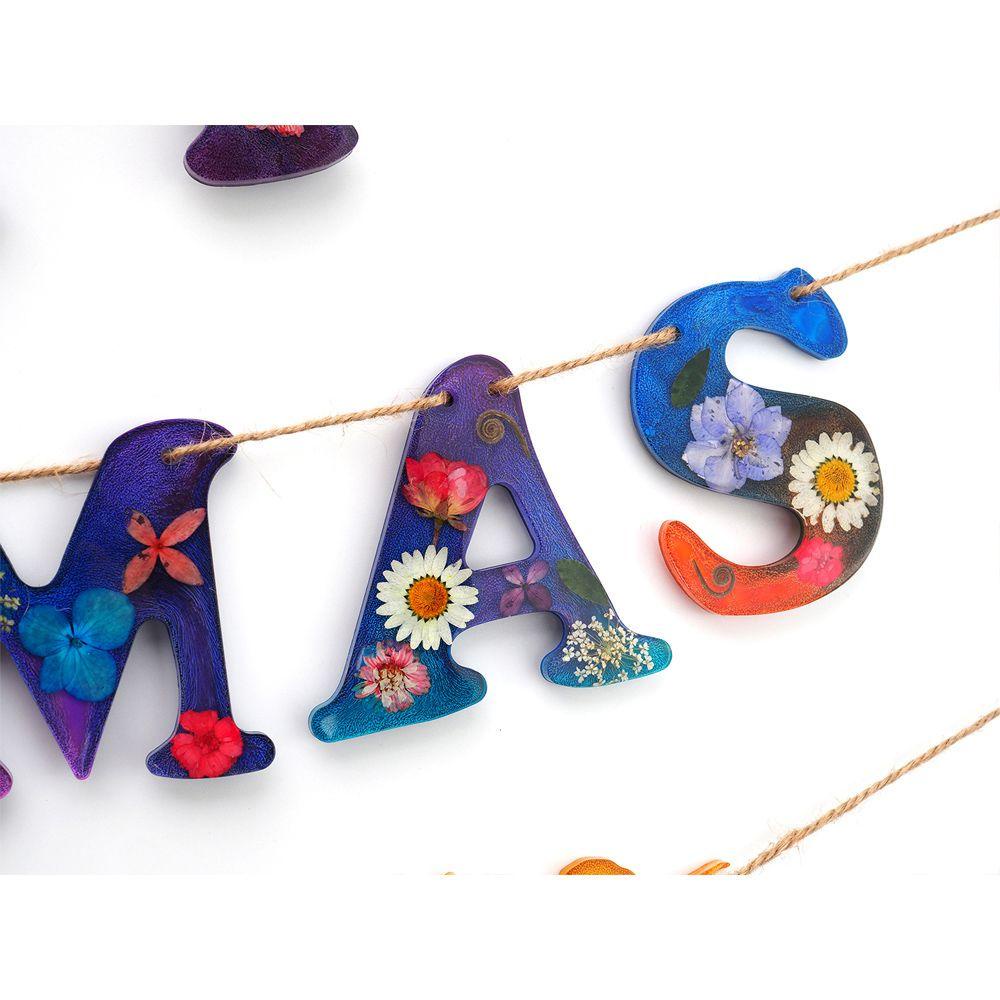 Khuôn Làm Lá Cờ Bằng Epoxy Resin Hình Ông Già Noel Giáng Sinh DIY