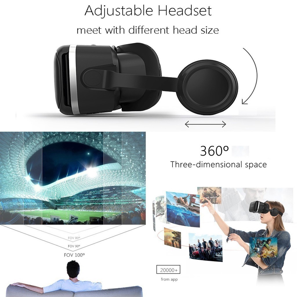 Kính Thực Tế Ảo Shinecon 6 0 w /BT / Bộ 3D