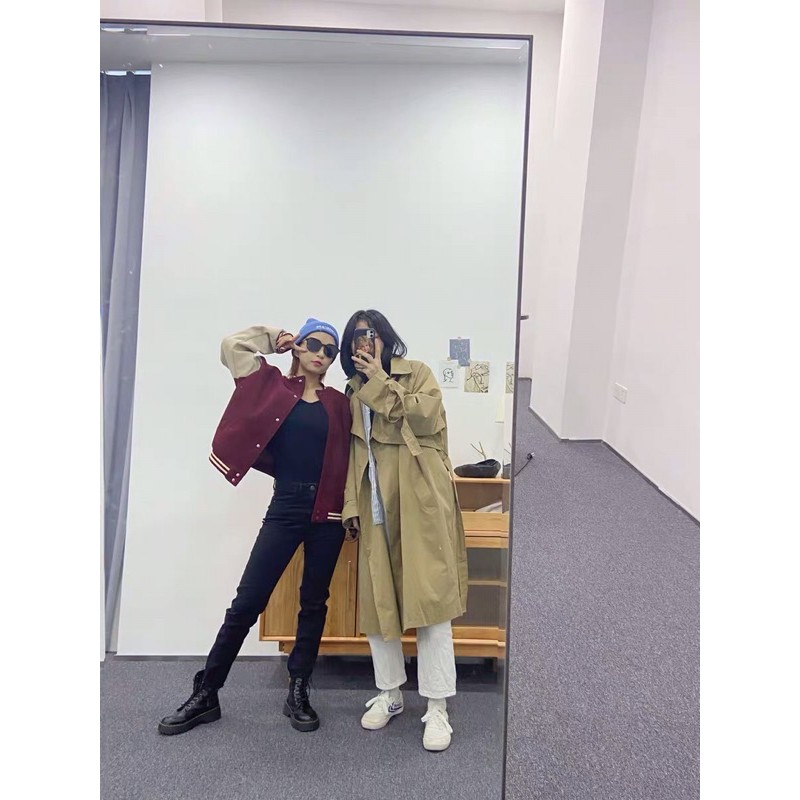 (SẴN) Áo khoác bóng chày bomber dạ ép lót nỉ unisex nam nữ siêu dày dặn - GHI SIZE Ở LƯU Ý | BigBuy360 - bigbuy360.vn