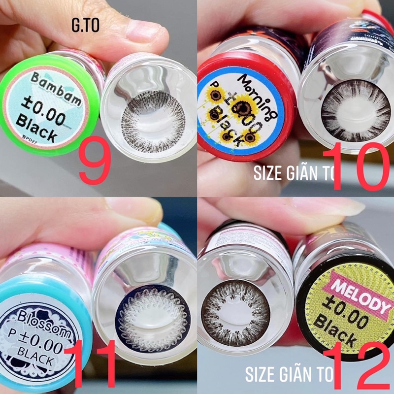 Các mẫu lens Đen_Black HOT size giãn to không độ. Kính giãn tròng đen (FREE SHIP)