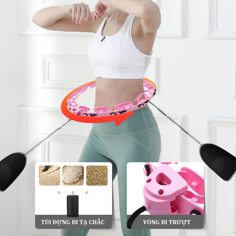 Vòng Lắc Eo Bụng Thông Minh HULA HOP Giảm Câm Cho Eo Thon Gọn