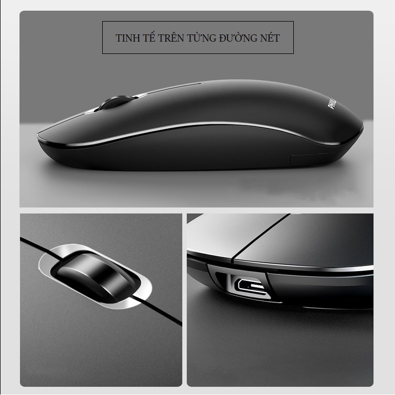 Chuột không dây wireless Philips - Thiết kế văn phòng - Kiểu dáng sang trọng