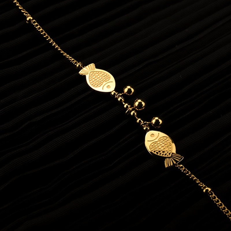 Lắc chân nữ chất liệu 100% TITAN - KHÔNG GỈ - KHÔNG PHAI MÀU thiết kế hình cá dễ thương mẫu mới 2022