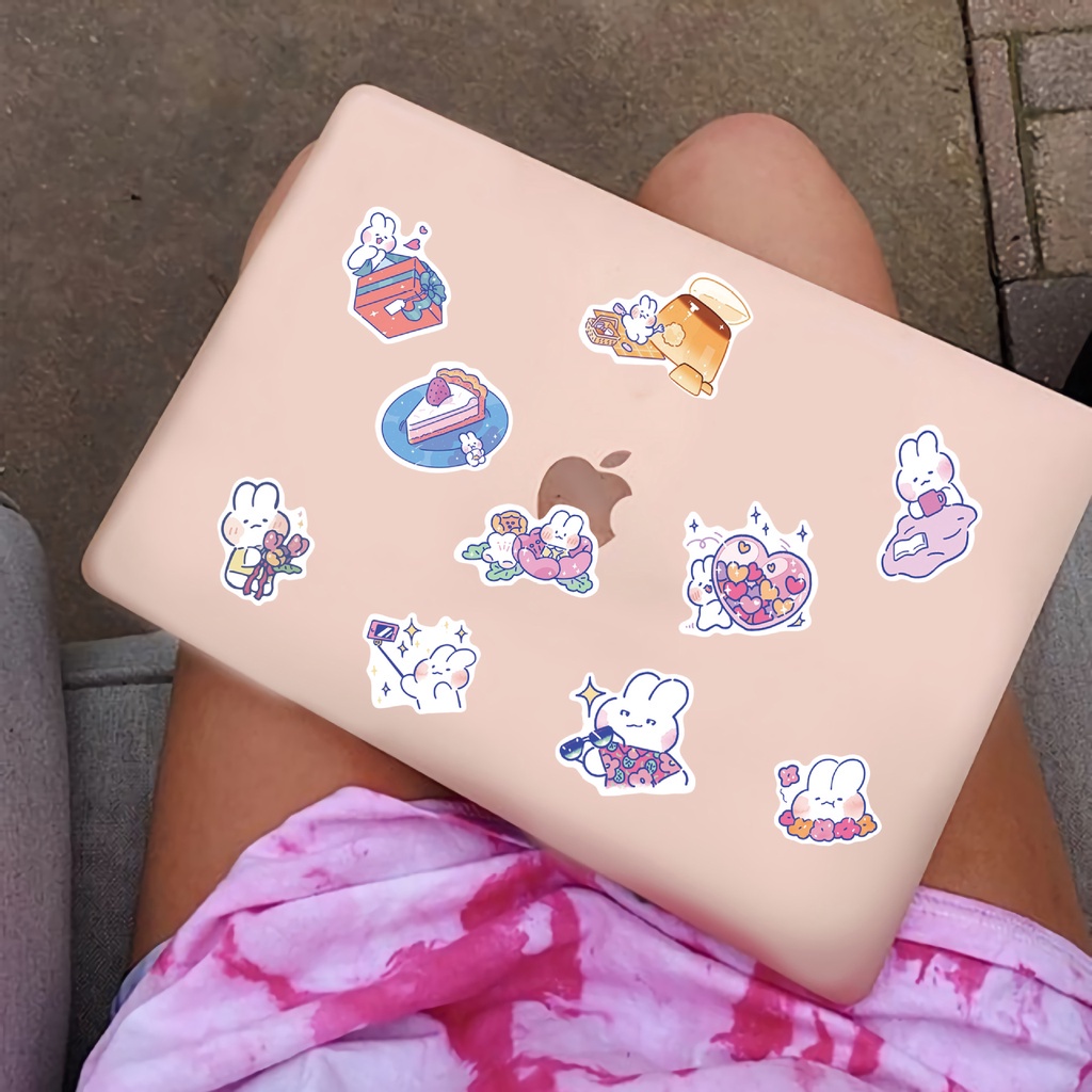 Set 50/ 25/ 10 miếng dán trang trí sổ tay hình thỏ đáng yêu