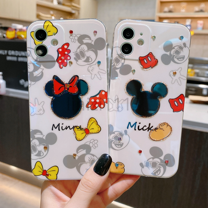 Ốp Điện Thoại Mềm Hình Chuột Mickey Màu Xanh Dương Cho Iphone 12 12mini 11pro Apple 7 / 8plus