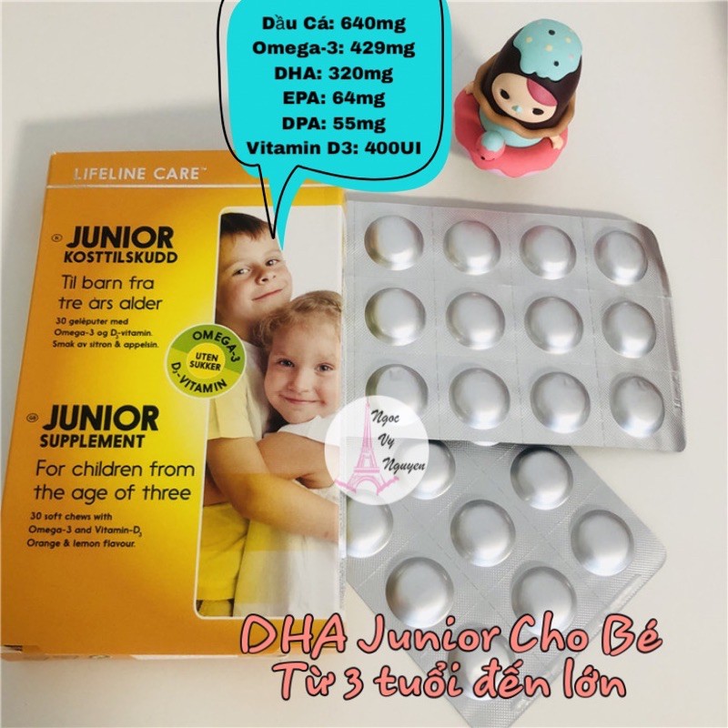 DẦU CÁ DHA JUNIOR LIFELINE CARE NA UY
