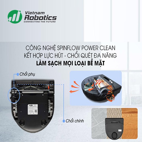 Robot hút bụi Neato D3 Connected - Phiên bản quốc tế - Bảo hành 24 tháng - Thiết kế chữ D độc đáo - Chuyên quét hút bụi