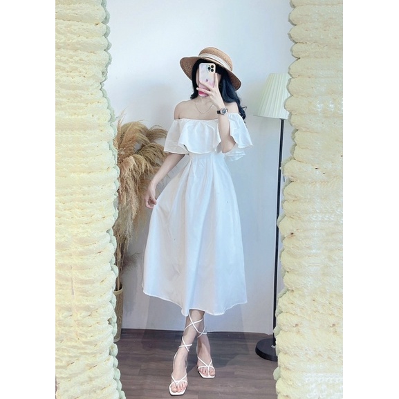 Đầm trễ vai bèo ngực maxi Sun Fashion