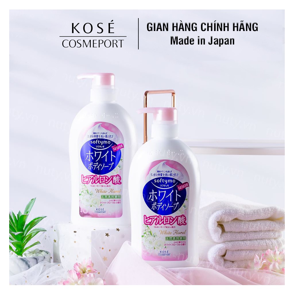 Sữa Tắm Sáng Da Hương Hoa Kosé Cosmeport Softymo White Body Soap White Floral (600ml)