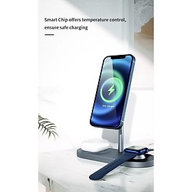 Đế Sạc Wiwu Power Air X23 3 In 1 Dành Cho Apple Watch, Iphone 12 Series, Nhanh 15W - Hàng Chính Hãng