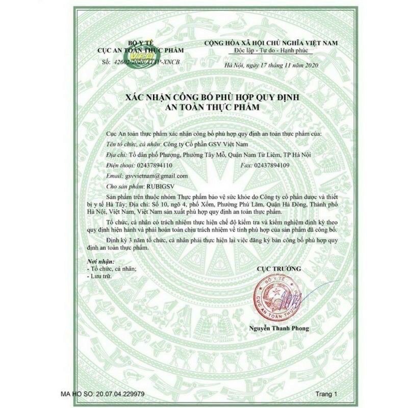 Rubi GSV- Viên Uống Đẹp Da, Giảm Sạm Nám | BigBuy360 - bigbuy360.vn
